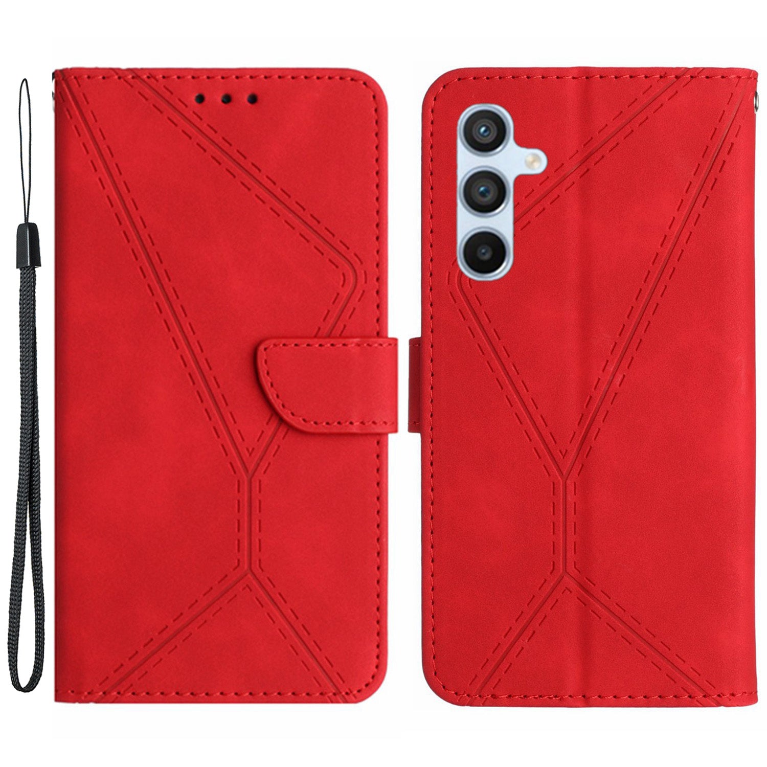 HT05 For Samsung Galaxy A25 5G PU Leather Phone Case Skin-touch Stand Wallet Imprinted Line Cover HT05 For Samsung Galaxy A25 5G PU Leather Phone Case Skin-touch Stand Wallet Imprinted Line Cover